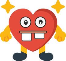 Ugly Heart Colourful Flat Character vector