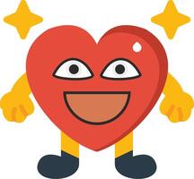 Tired Heart Flat Emoticon vector