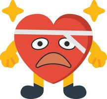 Sick Heart Expression Colourful vector