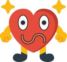 Confused Heart Cartoon Icon Design vector