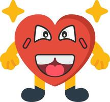 Laughing Heart Colourful Flat Style Icon vector
