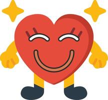 Happiness Heart Colourful Flat Emoji Icon vector