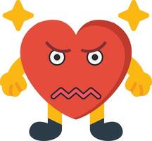 Crying Heart Emoji Flat Design vector