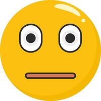 Neutral Expression Emoji Flat Icon vector