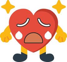 Sweating Heart Emoji Flat Icon vector