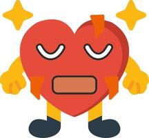 Cold Heart Emotion Flat Colourful Design vector