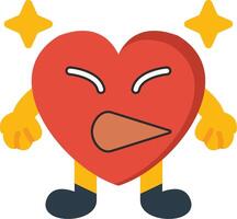 Grimacing Heart Face Expression Flat vector