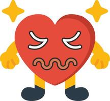 Disgusted Heart Expression Colourful Icon vector