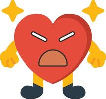 Persevering Heart Face Flat Illustration vector