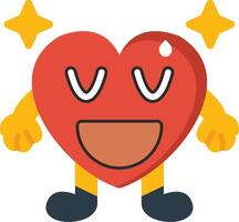 Relieved Heart Expression Flat Style vector