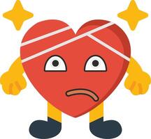 Head Bandage Heart Character Flat vector