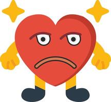 Unamused Heart Emoji Flat Colourful Icon vector