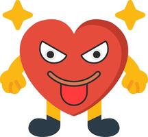 Envy Heart Expression Flat Colourful Icon vector