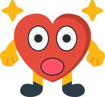Astonished Heart Expression Design vector