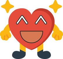 Haha Heart Face Laughing Flat Icon vector