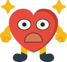 Anguished Heart Feeling Flat Style vector