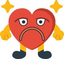 Pouting Heart Face Expression Icon vector