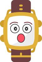 Surprised Face Colorful Watch Dial vector