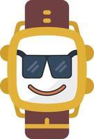 Cool Watch Dial Flat Emoji Style vector
