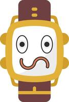 Confused Look Flat Watch Dial Icon vector