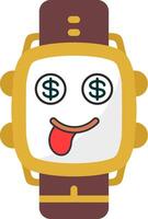Greedy Expression Flat Dial Icon vector