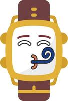 Party Face Watch Dial Emoji Icon vector