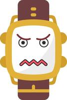 Crying Watch Dial Flat Emoji Icon vector