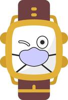 Mask Face Watch Dial Emoji Icon vector