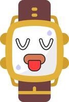 Hot Face Emoji Watch Dial Icon vector
