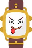Mocking Face Emoji Watch Dial Design vector