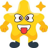 Tongue Out Star Colourful Expression Icons vector