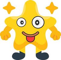 Silly Star Mood Colourful Cartoon Style vector