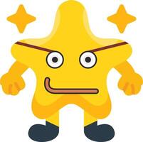 Bad Mood Star Colourful Flat Face Design vector