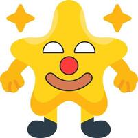 Clown Star Makeup Colourful Funny Icon vector