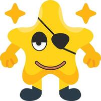 Pirate Star Eye Patch Colourful Flat vector
