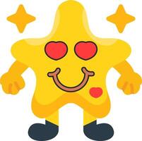 Smile With Hearts Star Colourful Flat Icons vector