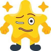 Woozy Star Face Colourful Dizzy Expression vector