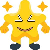 Cute Star Face Colourful Expression Icon vector
