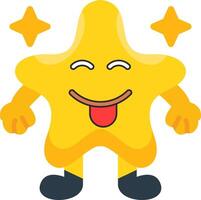 Sweet Star Expression Colourful Flat Design vector
