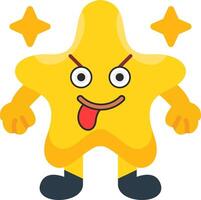 Mocking Star Face Colourful Flat Emoji vector