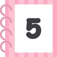 Playful Flat Icon Five for Number Book vector