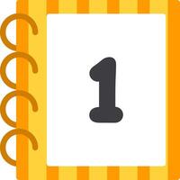 Bright Flat Icon One for Counting Book vector