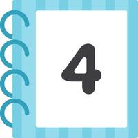 Fun Colorful Number Four Kids Icon vector
