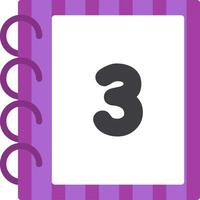 Flat Icon for Number Three Learning vector