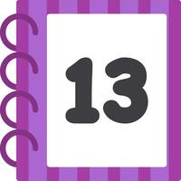 Learning Number Thirteen Colorful Icon vector