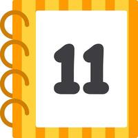 Flat Icon for Number Eleven Education vector