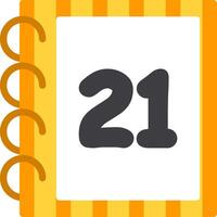 Flat for Twenty One Colorful Icon vector