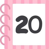 Fun Flat Number Twenty Education Design vector
