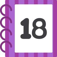 Flat Style Icon for Number Eighteen vector