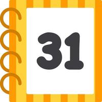 Flat Icon for Number Thirty One Fun vector